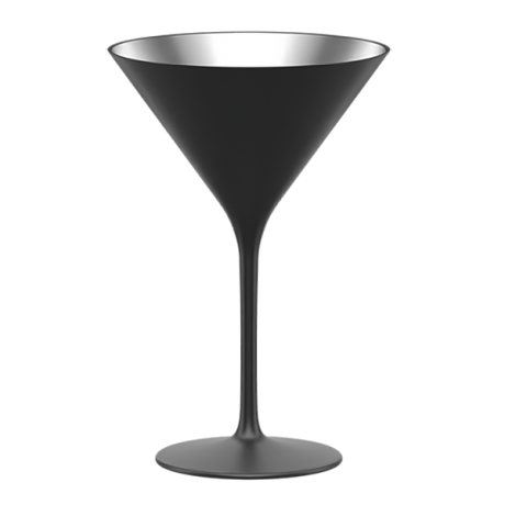 Elements martini klaas 24cl, H17.2cm, must / hõbe
