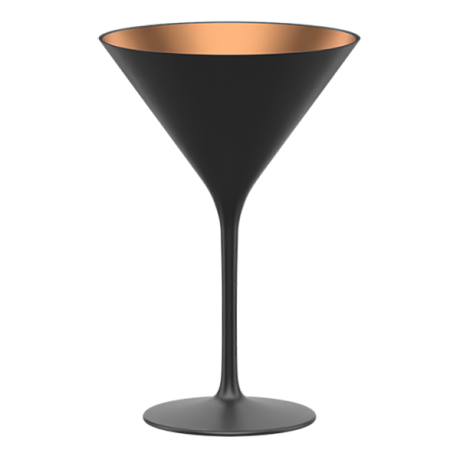 Elements martini klaas 24cl, H17.2cm, must / pronks