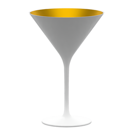 Elements martini klaas 24cl, H17.2cm, valge / kuld