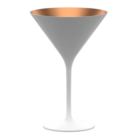 Elements martini klaas 24cl, H17.2cm, valge / pronks