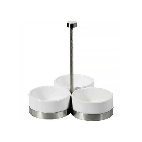 Cabaret 3-osaline alus, valge portselan, terasraam, H18cm