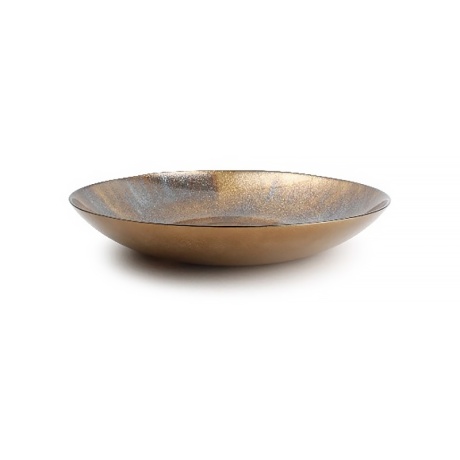 Cosmo klaaskauss 40cm, H6.5cm, dekoreeritud messing