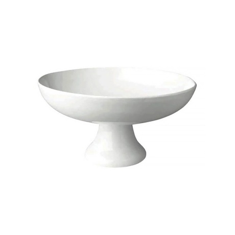 Kauss jalaga D21cm, H9.5cm, valge portselan