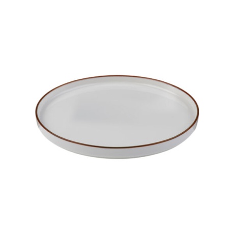 Stolt Modest Brown taldrik, püstise servaga 16,5cm, valge / pruun serv
