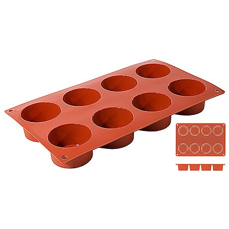 Silikoonvorm GN1/3, 8 vormi matil, ramekin 6cm, H3.5cm